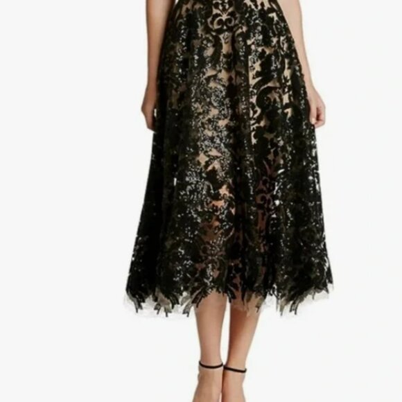 Dress the Population Black and Tan A-Line Cocktail Dress - Picture 2 of 5